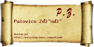Palovics Zénó névjegykártya
